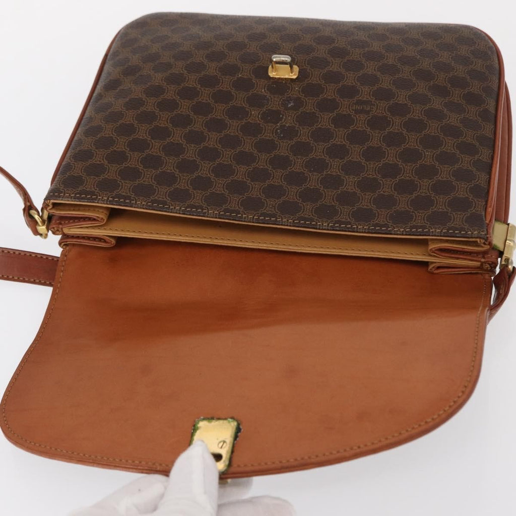 Celine Vintage Shoulder Bag Canvas Brown Canvas Shoulder Bag Bag