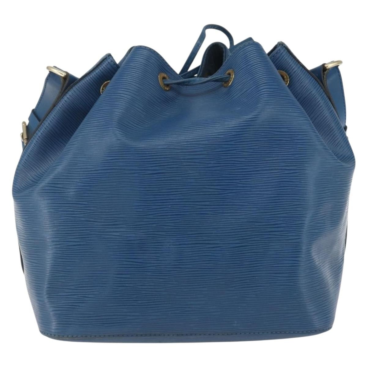 Louis Vuitton Petit Noe Handbag Epi Leather Blue Leather Shoulder Bag