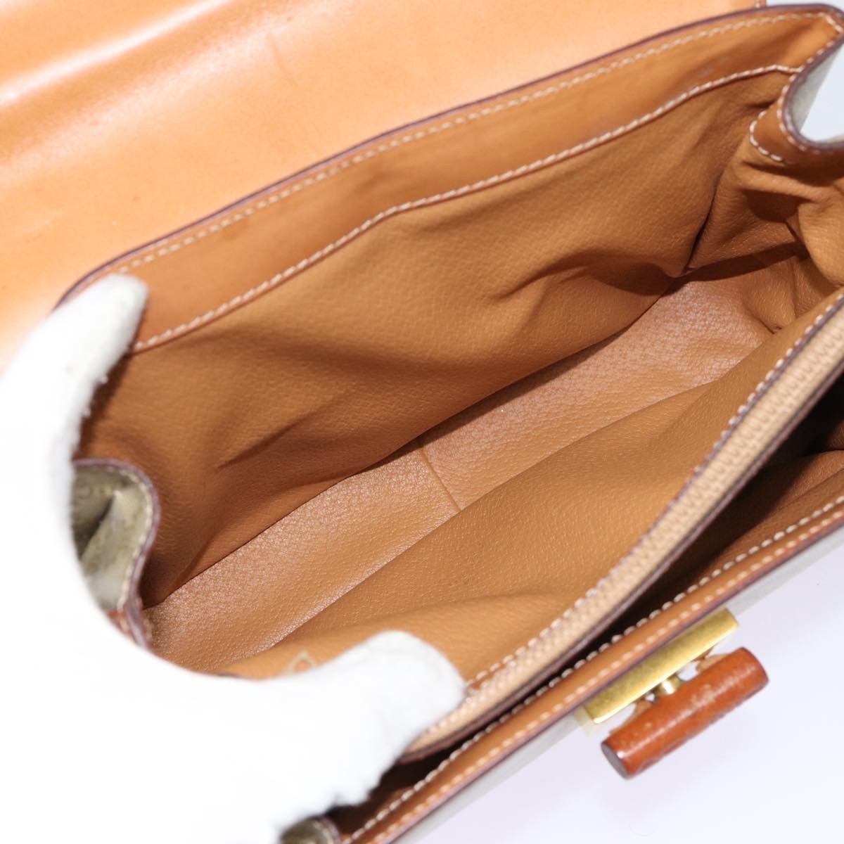 Celine Vintage Convertible Top Handle Bag Macadam Coated Canvas Beige Canvas Handbag
