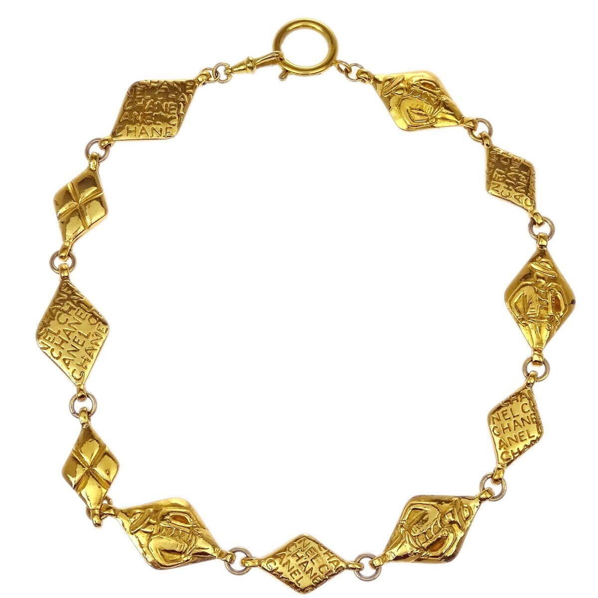 Chanel Mademoiselle Pendant Necklace Gold-Plated Gold Gold_Plated Necklace Jewelry