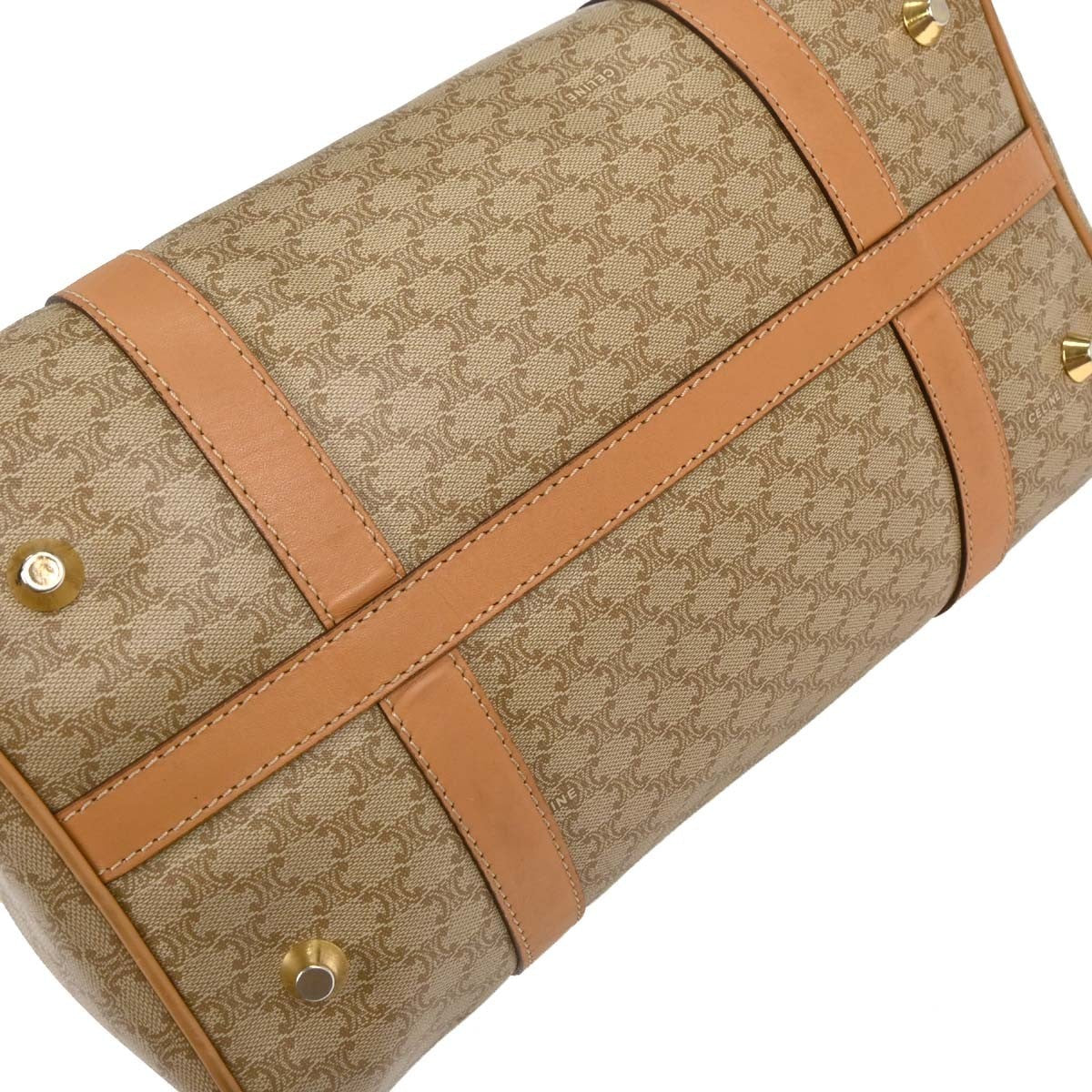 Celine Vintage Duffle Bag Canvas And Leather Beige Pvc Travel Bag Bag