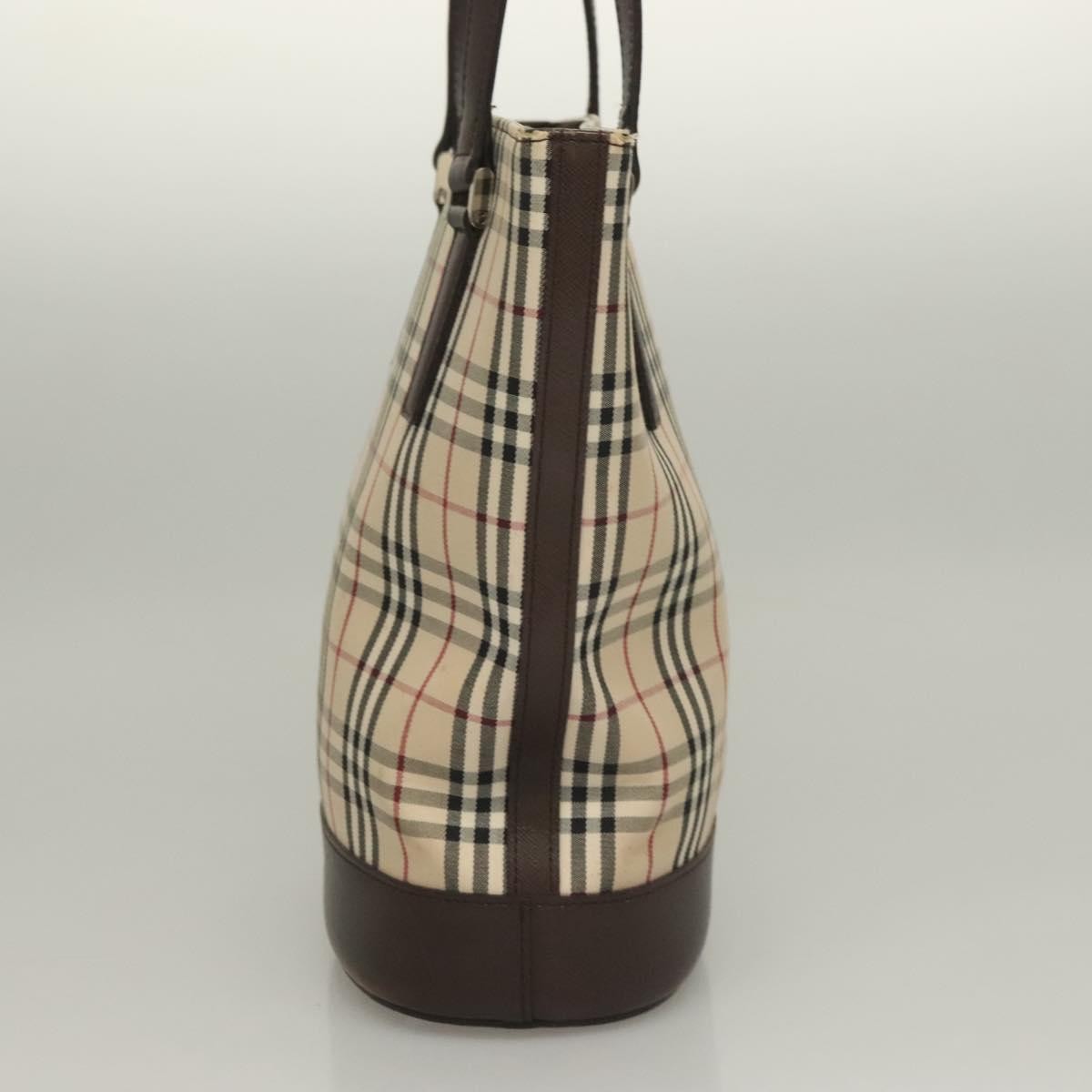 Burberry Nova Check Tote Canvas Check Pattern Beige Canvas Tote Bag
