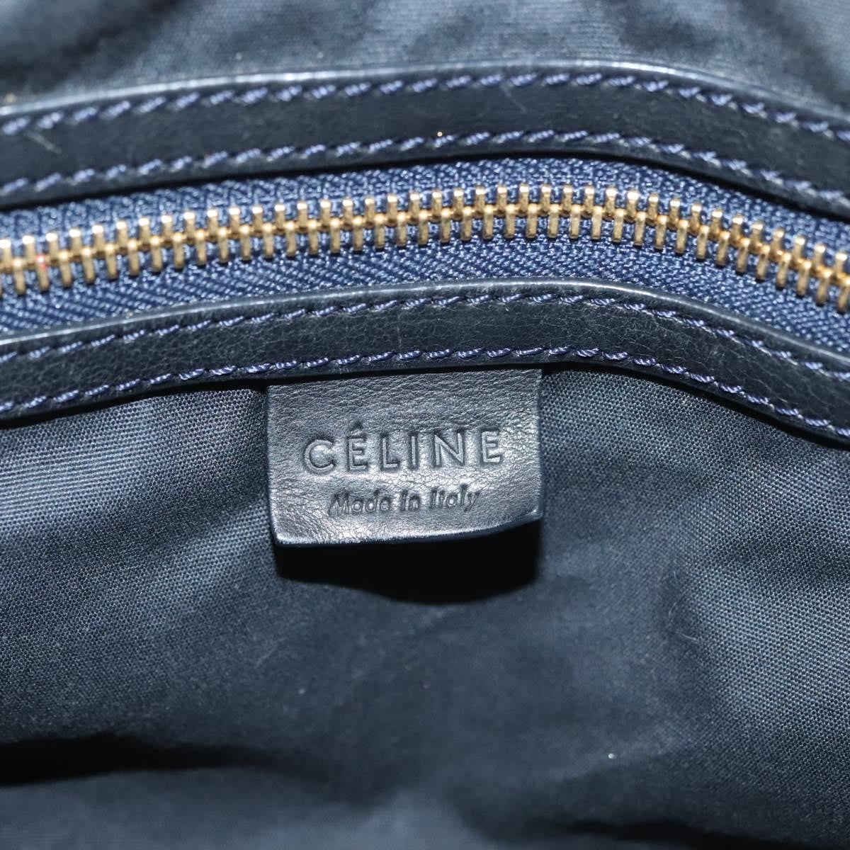 Celine Vintage Macadam Handbag Macadam Navy Canvas Bag