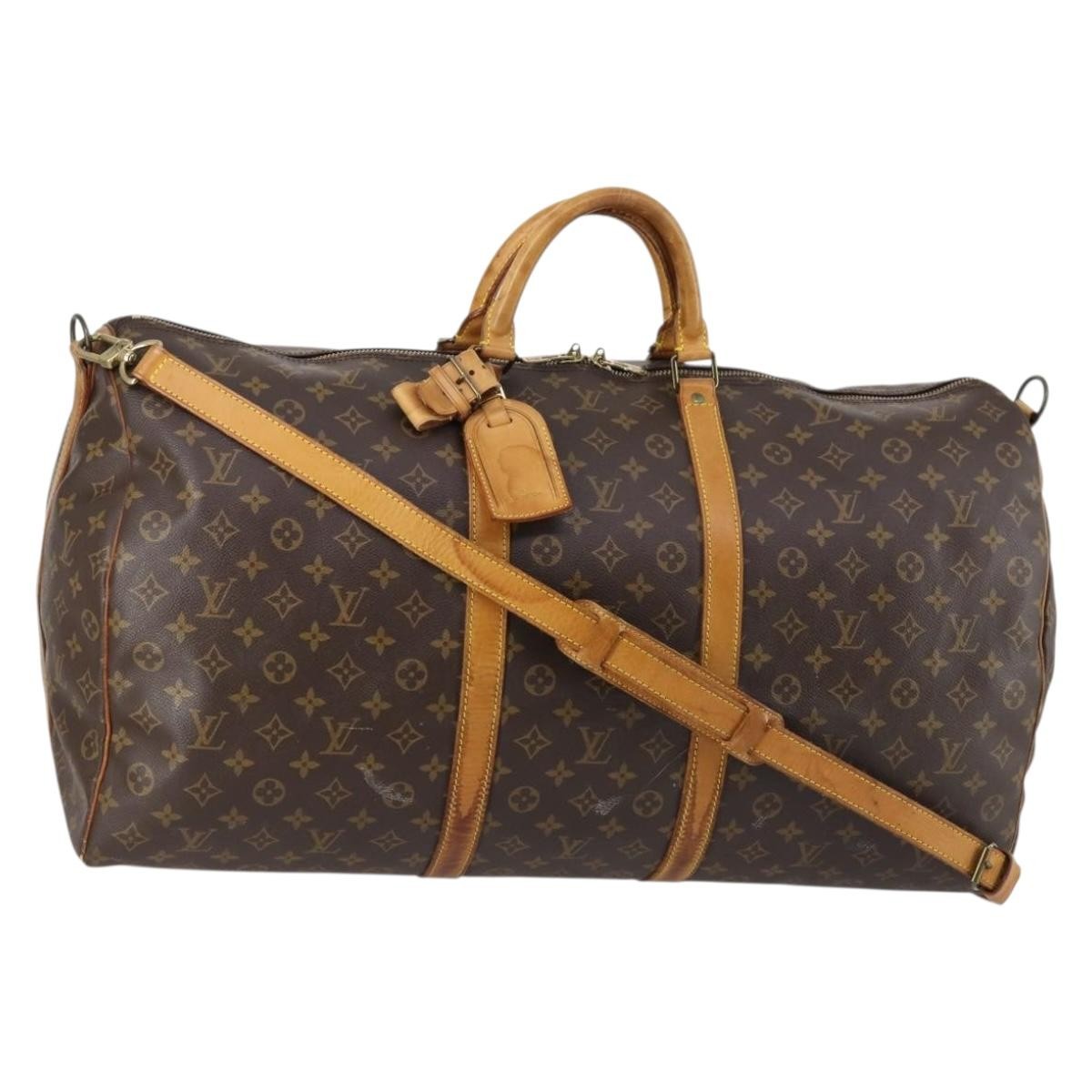 Louis Vuitton Keepall Bandouliere Bag Monogram Canvas Brown Canvas Travel Bag