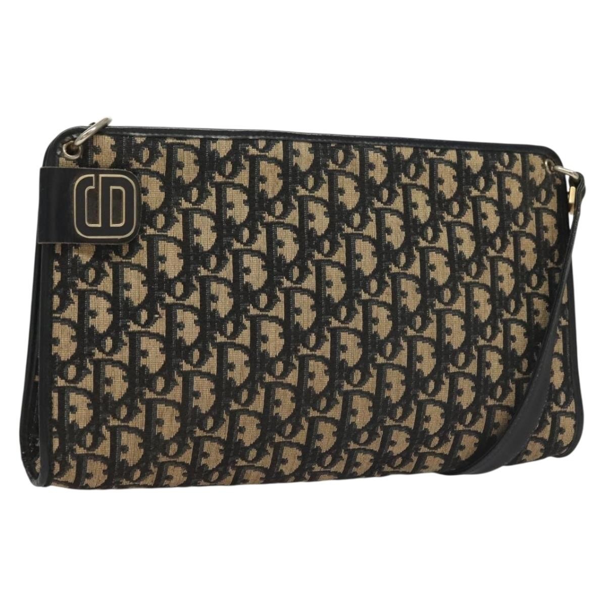 Christian Dior Vintage Trotter Shoulder Bag Canvas Navy Canvas Shoulder Bag Bag (Pre-Owned)
