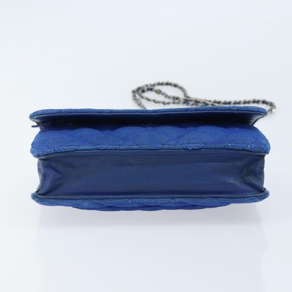 Chanel Wallet On Chain Canvas Navy Canvas Shoulder Bag Bag