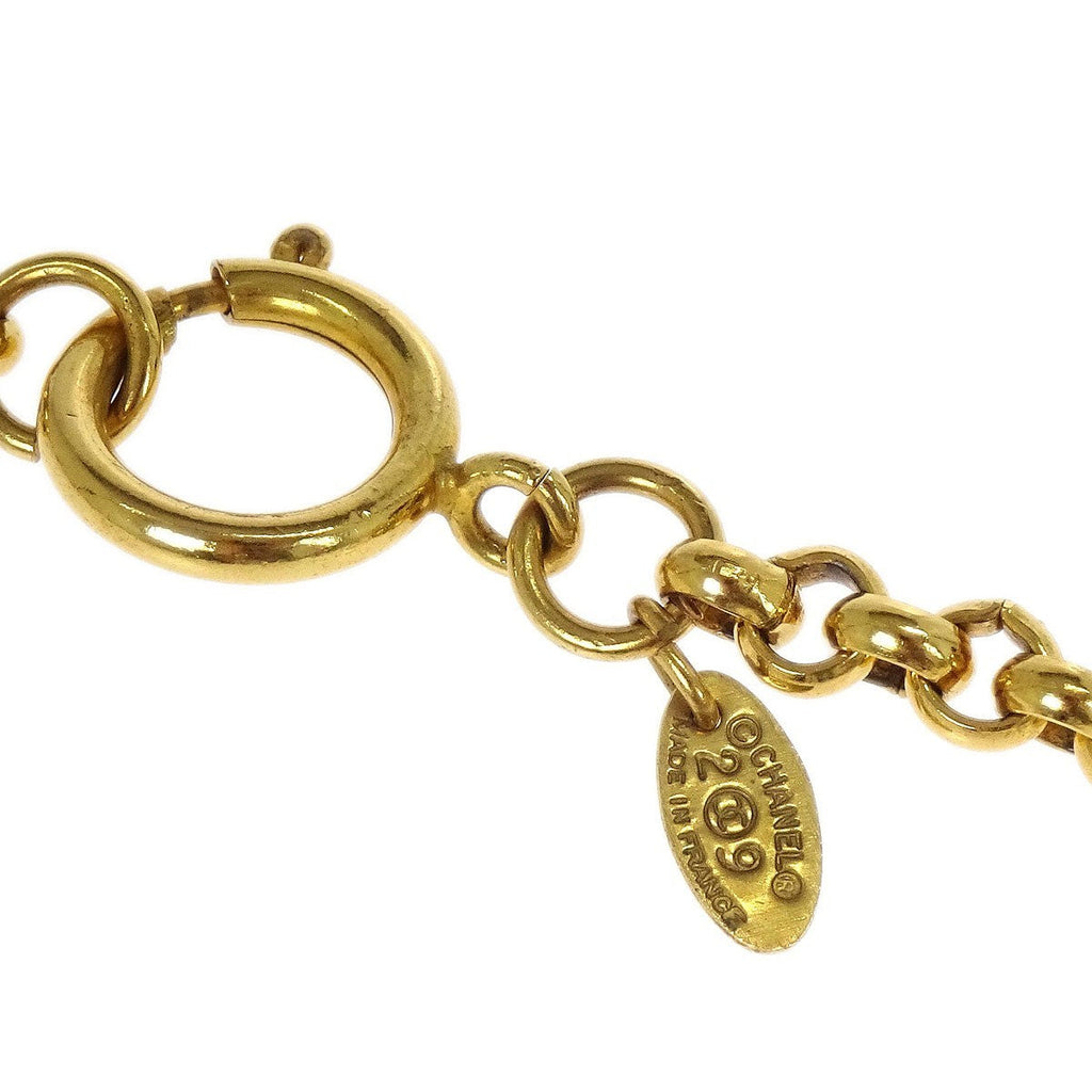 Chanel Vintage Cc Pendent Necklace Plated Metal Gold Gold_Plated Necklace Jewelry
