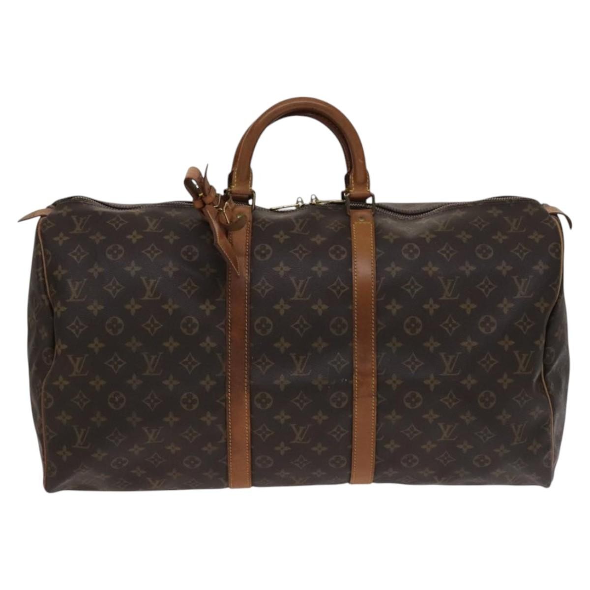 Louis Vuitton Keepall Bag Monogram Canvas Brown Canvas Travel Bag