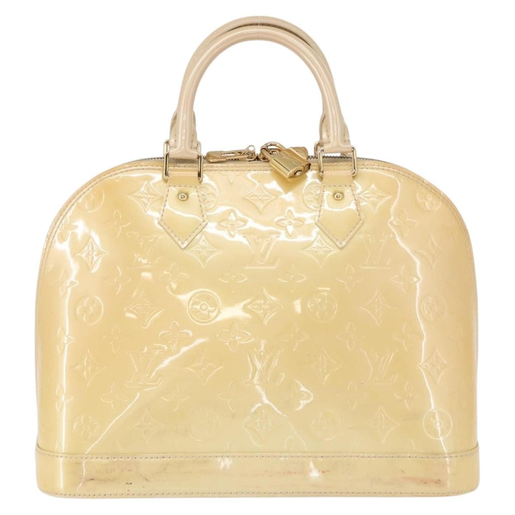 Louis Vuitton Alma Handbag Monogram Vernis Beige Patent_Leather Handbag