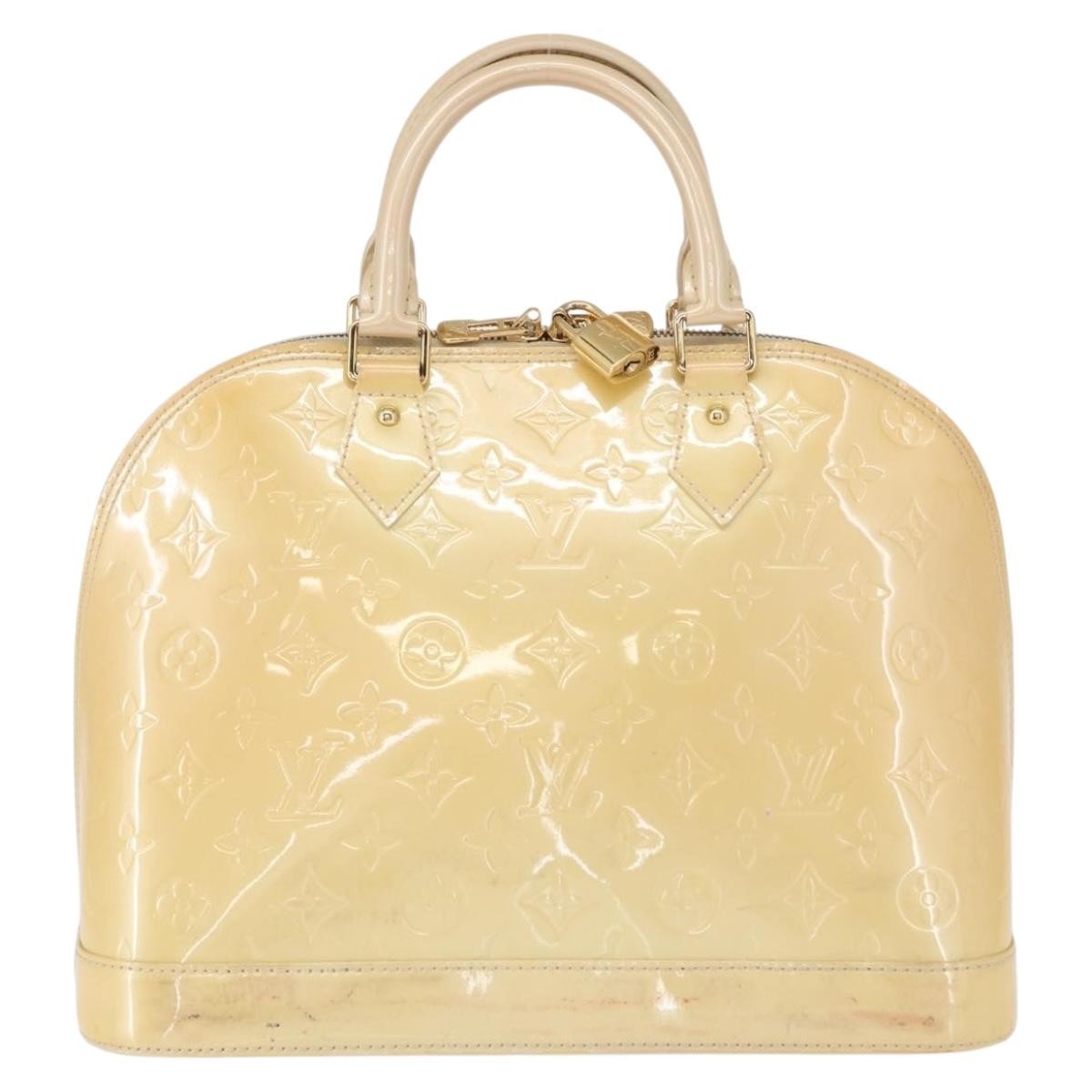 Louis Vuitton Alma Handbag Monogram Vernis Beige Patent_Leather Handbag