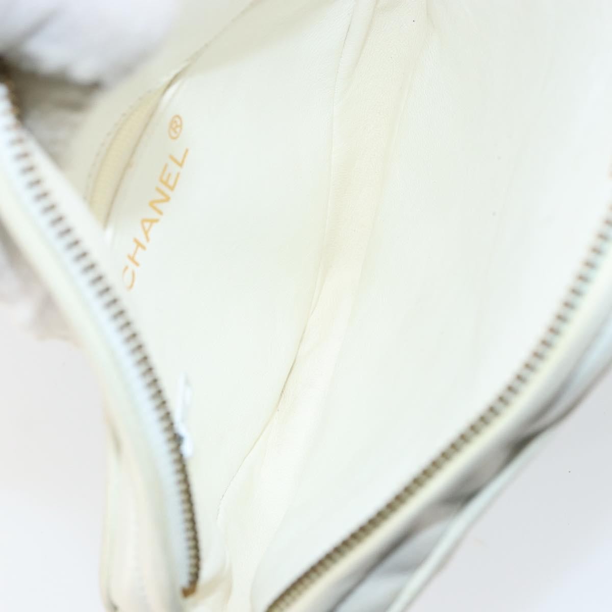 Chanel Vintage Diamond Tassel Crossbody Quilted Lambskin White Leather Clutche & Pouche Bag