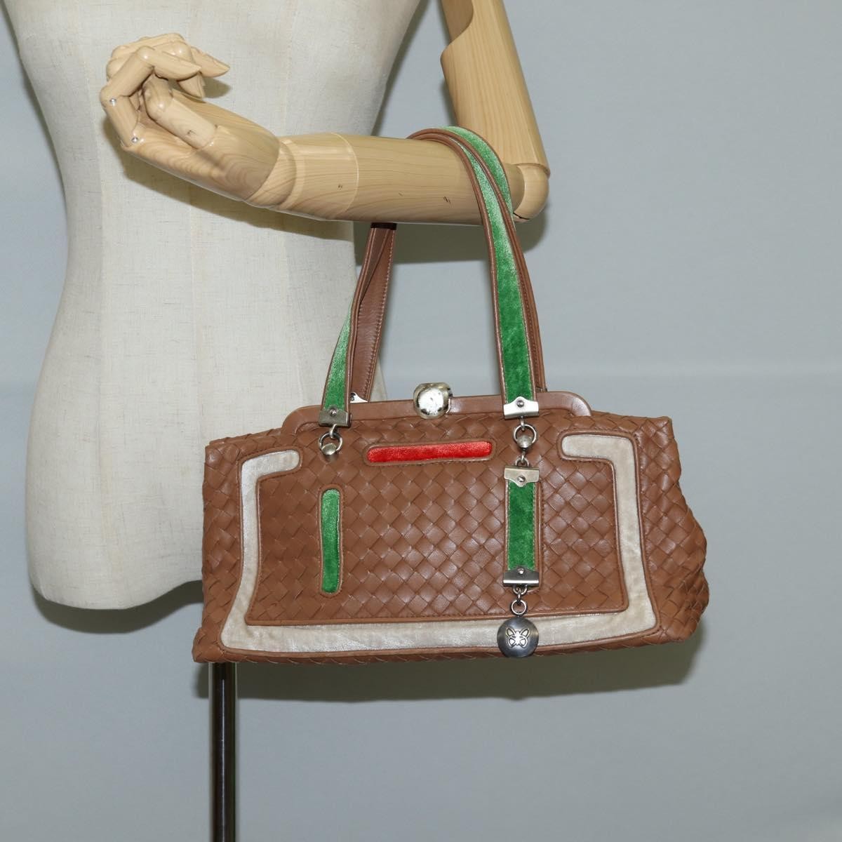 Bottega Veneta Intrecciato Leather Brown Leather Handbag