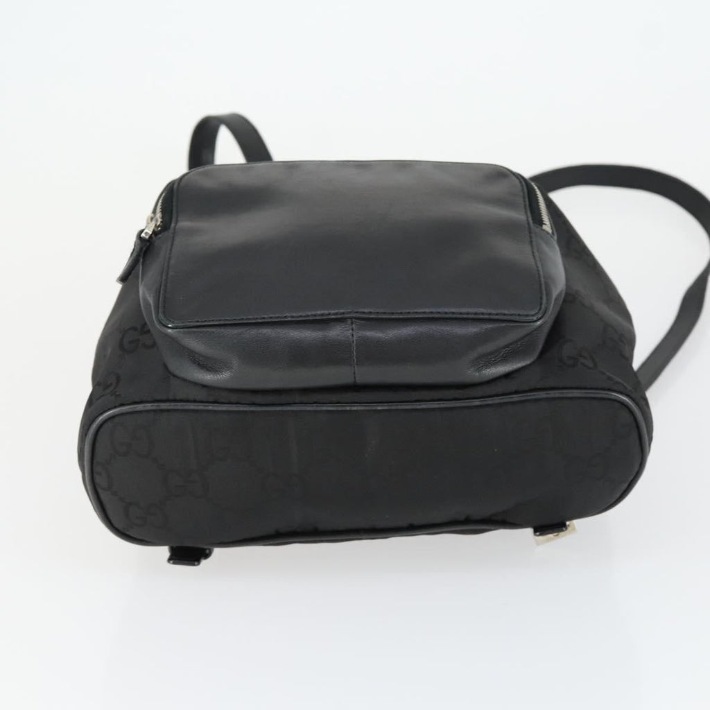 Gucci Vintage Jackie Backpack Gg Canvas Black Canvas Backpack Bag (Pre-Owned)