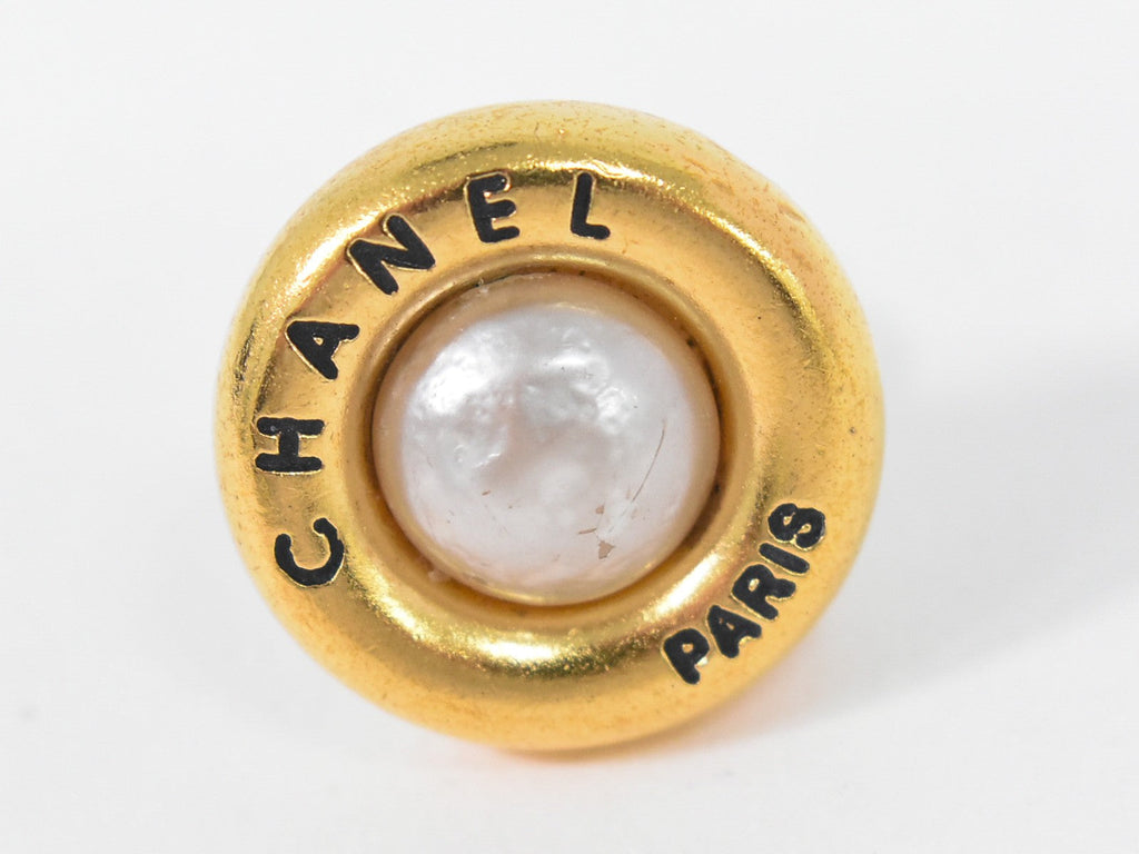 Chanel Cc Hoop Clip-On Earrings Crystal Embellished Metal Gold Gold_Plated Earrings Jewelry