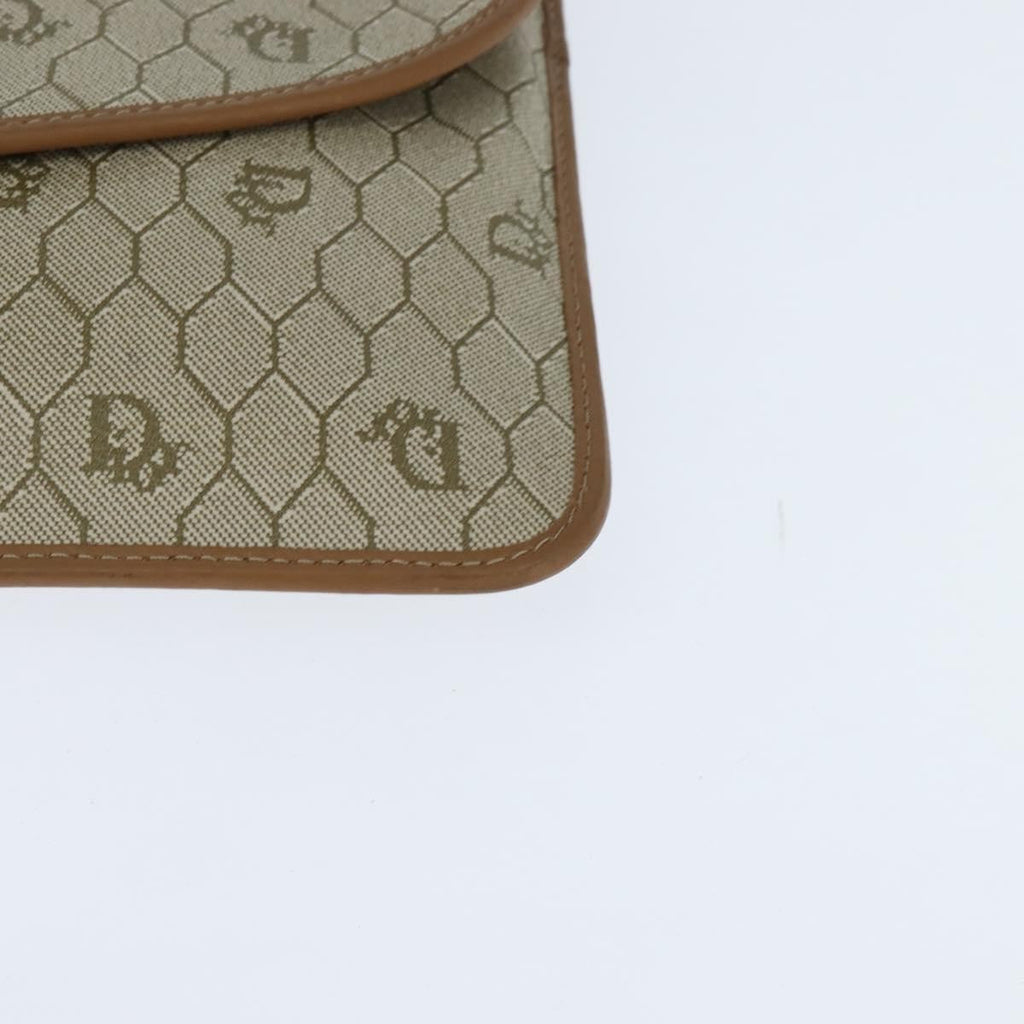 Christian Dior Vintage Honeycomb Clutch Canvas Beige Canvas Clutche & Pouche Bag (Pre-Owned)