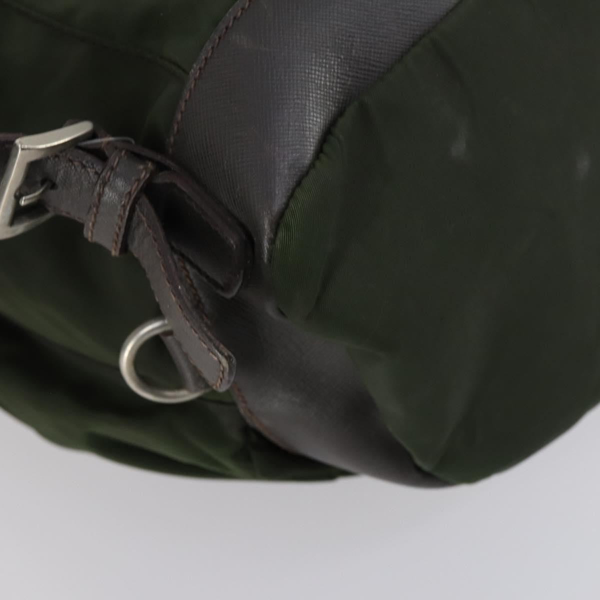Prada Double Front Pocket Backpack Tessuto Khaki Nylon Backpack Bag