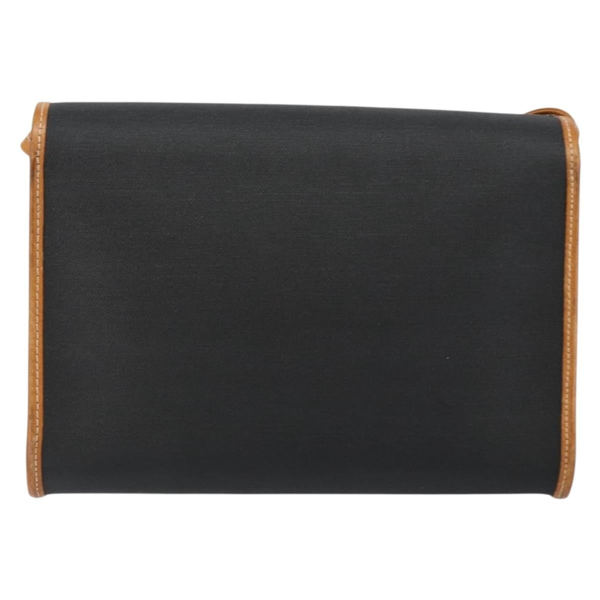 Christian Dior Vintage Cd Logo Shoulder Bag Leather Black Leather Shoulder Bag Bag (Pre-Owned)