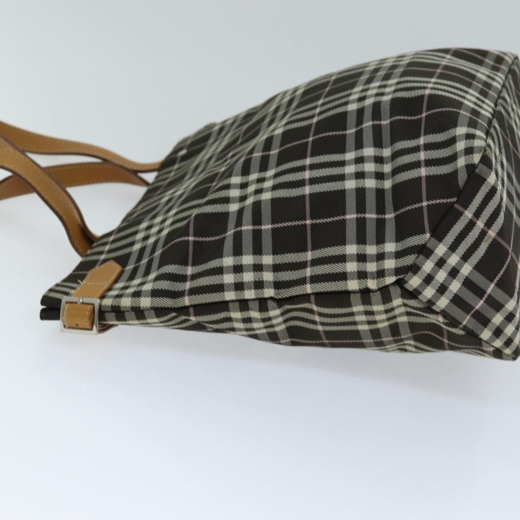 Burberry Nova Check Blue Label Nylon Brown Nylon Tote Bag