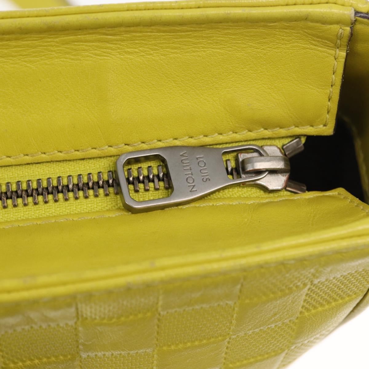 Louis Vuitton Tadao Handbag Damier Infini Leather Yellow Leather Handbag