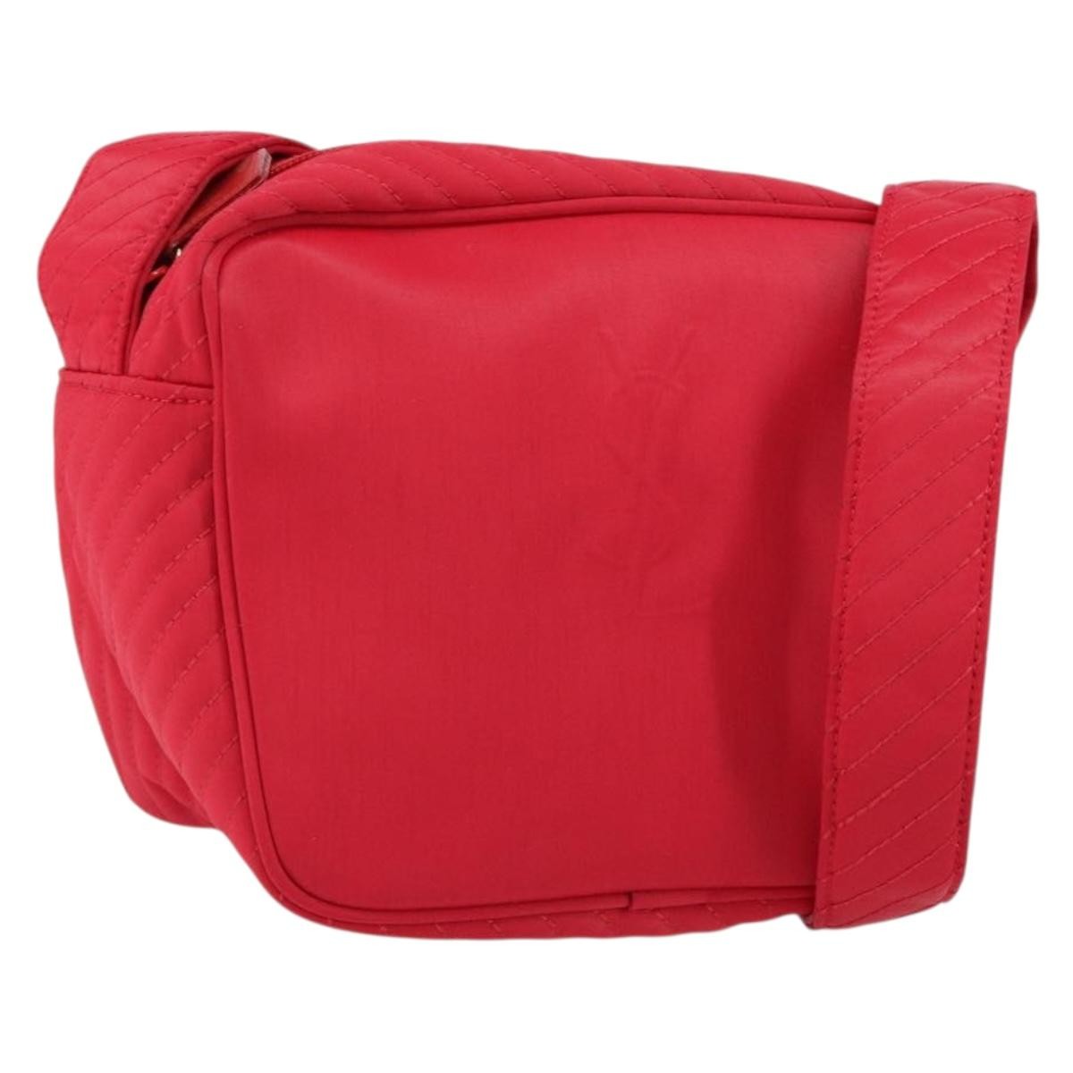 Saint Laurent Vintage Shoulder Bag Nylon Red Nylon Shoulder Bag Bag (Pre-Owned)