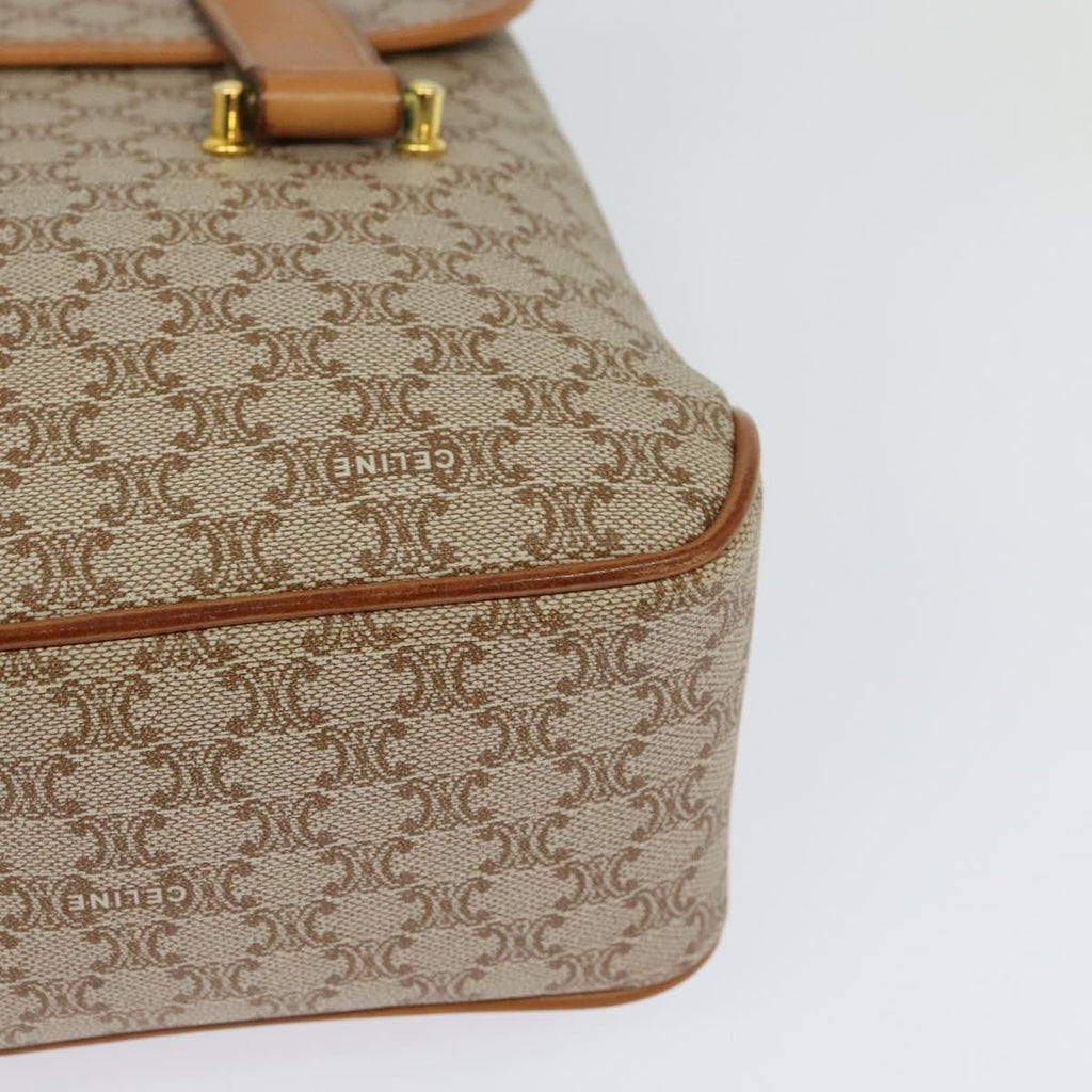 Celine Vintage Macadam Handbag Canvas And Leather Beige Canvas Handbag