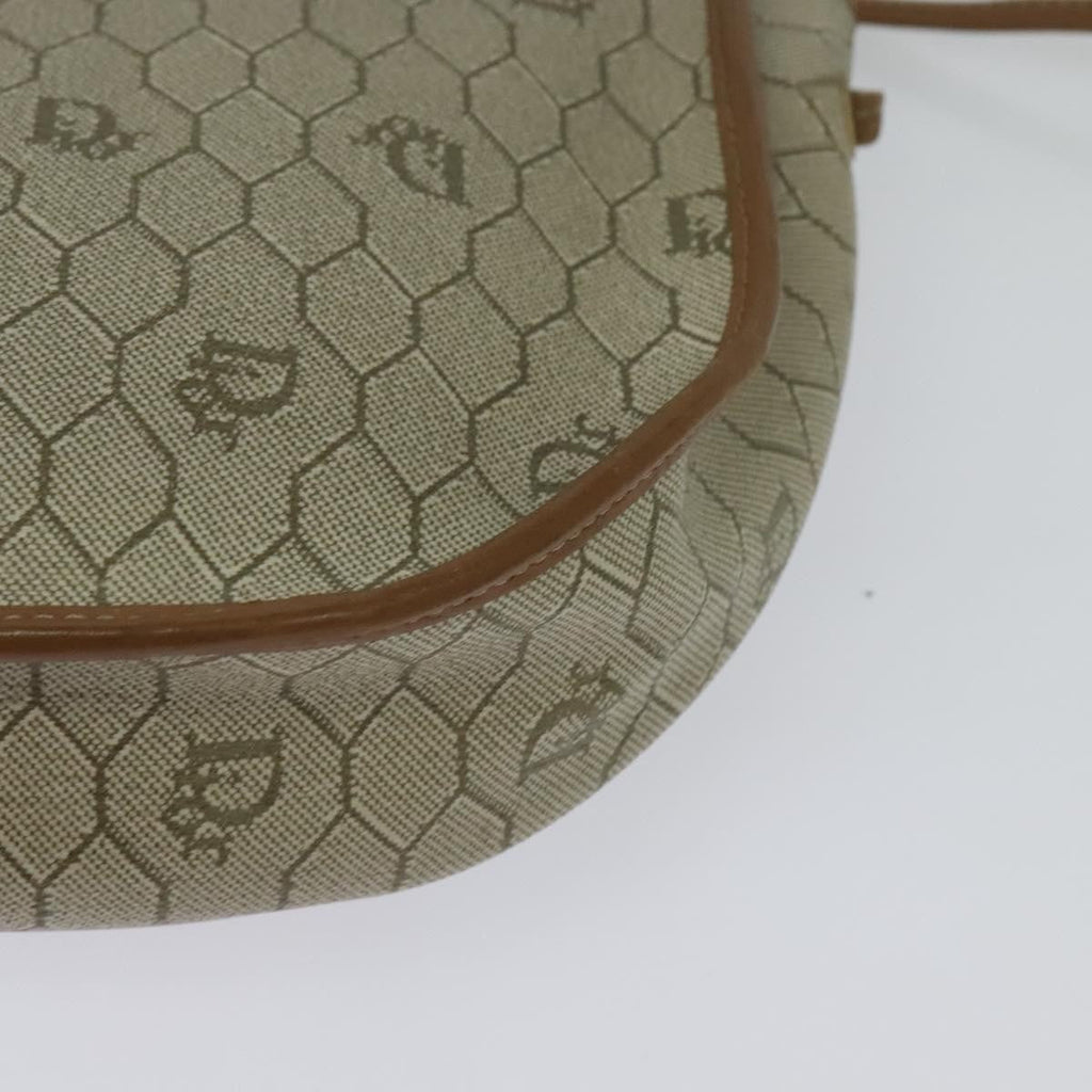 Christian Dior Vintage Honeycomb Shoulder Bag Canvas Beige Canvas Bag (Pre-Owned)