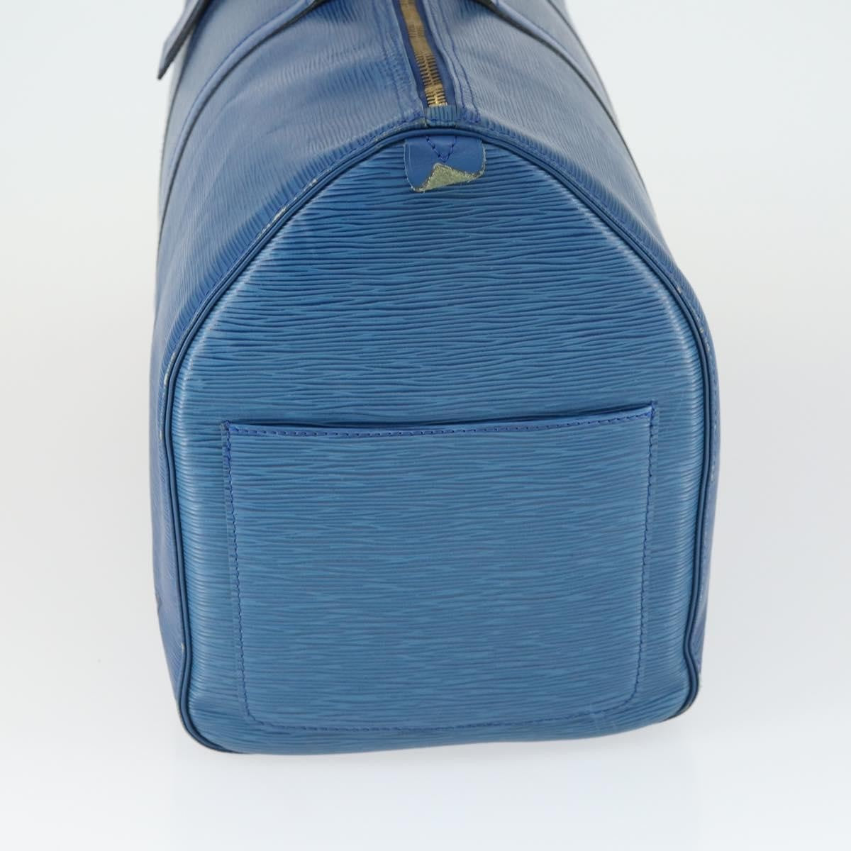 Louis Vuitton Keepall Bag Epi Leather Blue Leather Travel Bag