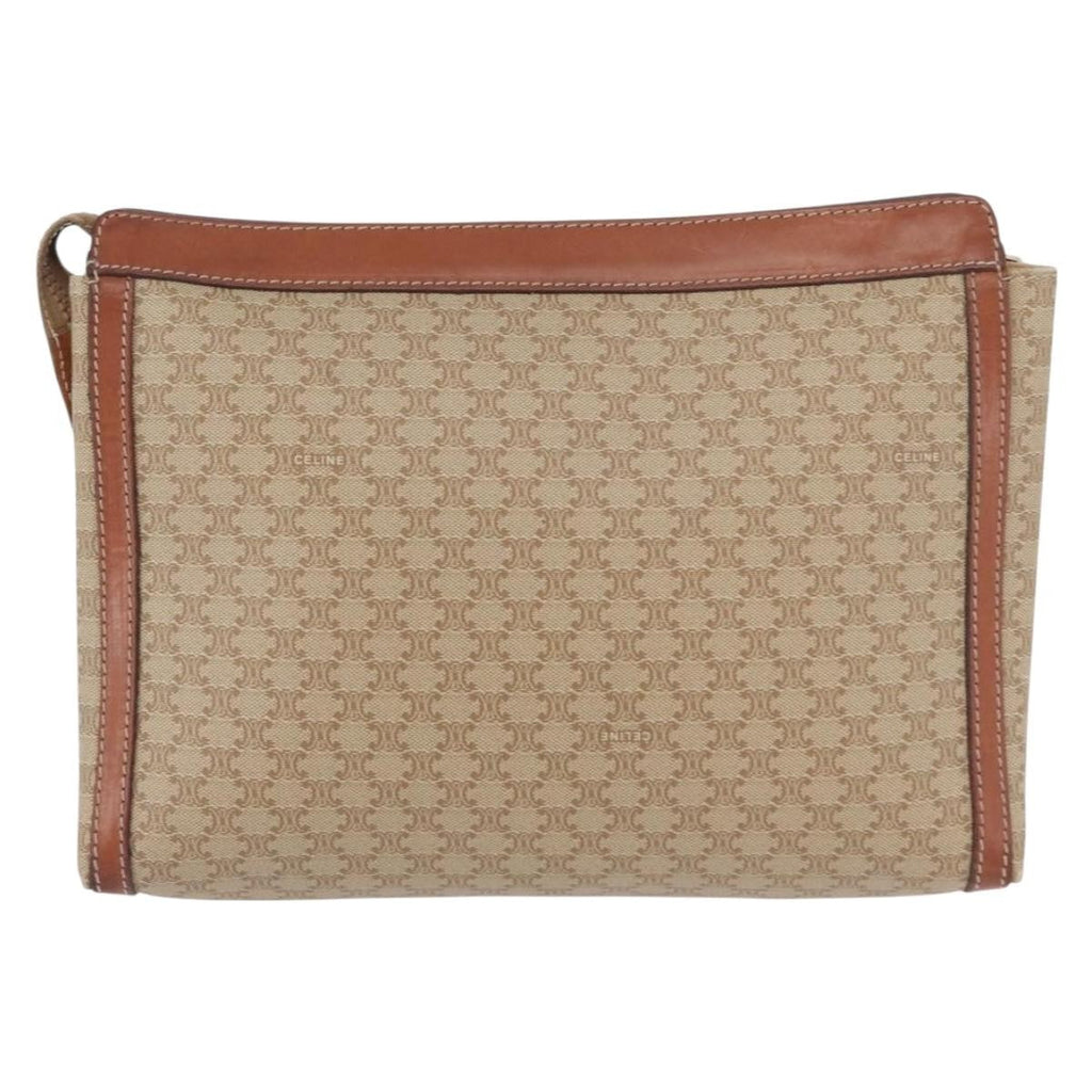 Celine Macadam Pochette Canvas And Leather Beige Canvas Clutche & Pouche Bag
