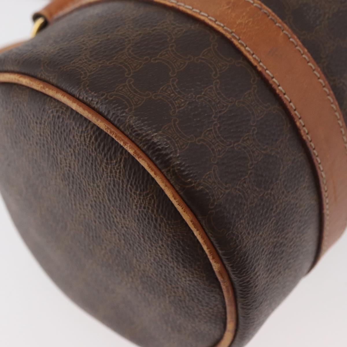Celine Vintage Macadam Shoulder Bag Canvas And Leather Brown Canvas Shoulder Bag Bag
