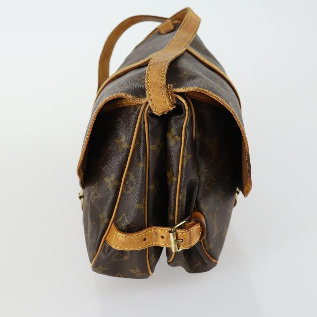 Louis Vuitton Saumur Handbag Monogram Canvas Brown Canvas Shoulder Bag