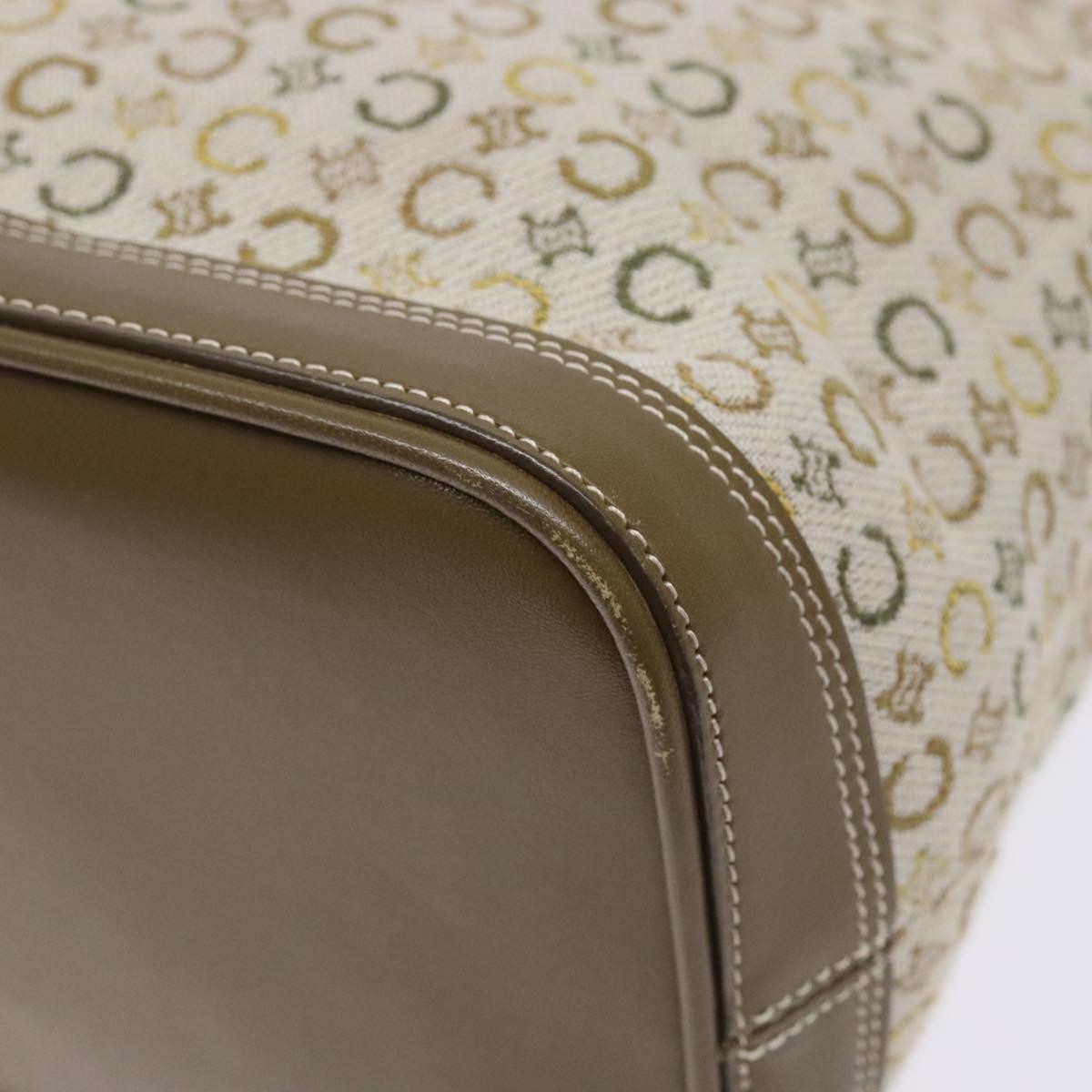 Celine Vintage Macadam Shoulder Bag Canvas Khaki Canvas Bag
