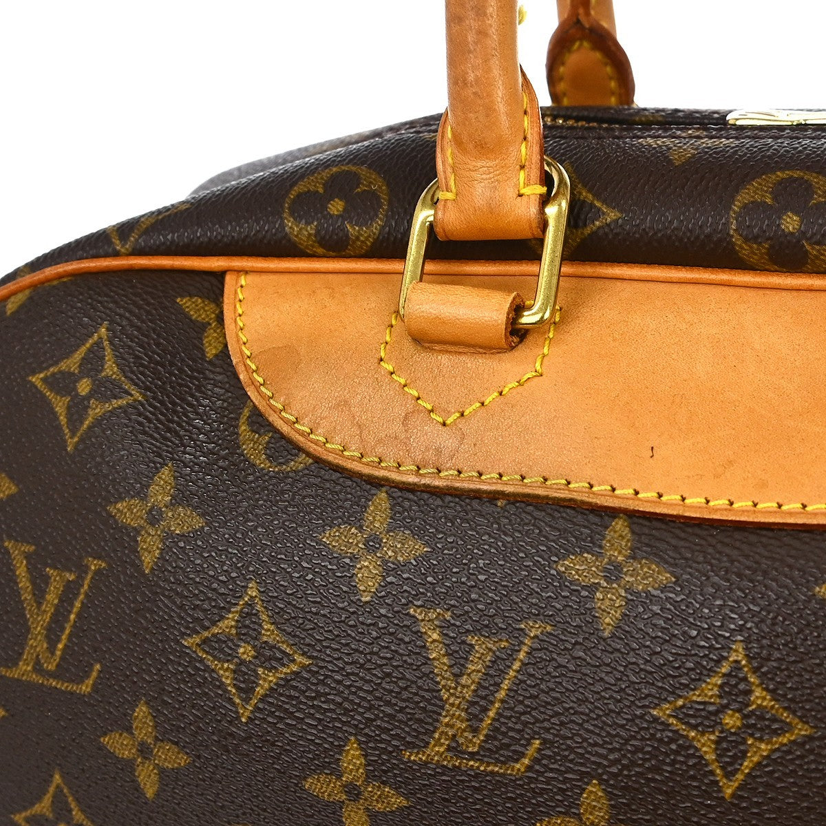 Louis Vuitton Deauville Handbag Monogram Canvas Brown Canvas Handbag