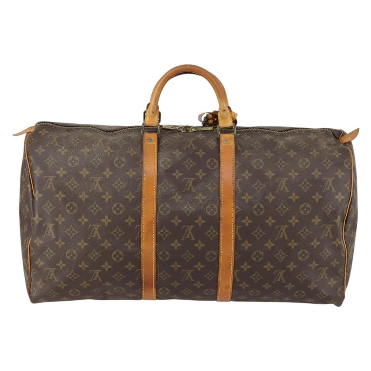 Louis Vuitton Keepall Bag Monogram Canvas Brown Canvas Travel Bag