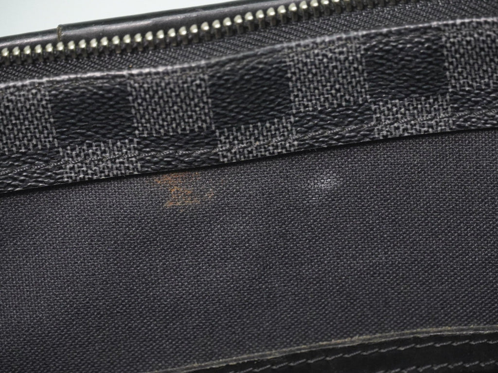Louis Vuitton Tadao Handbag Damier Graphite Black Canvas Tote Bag