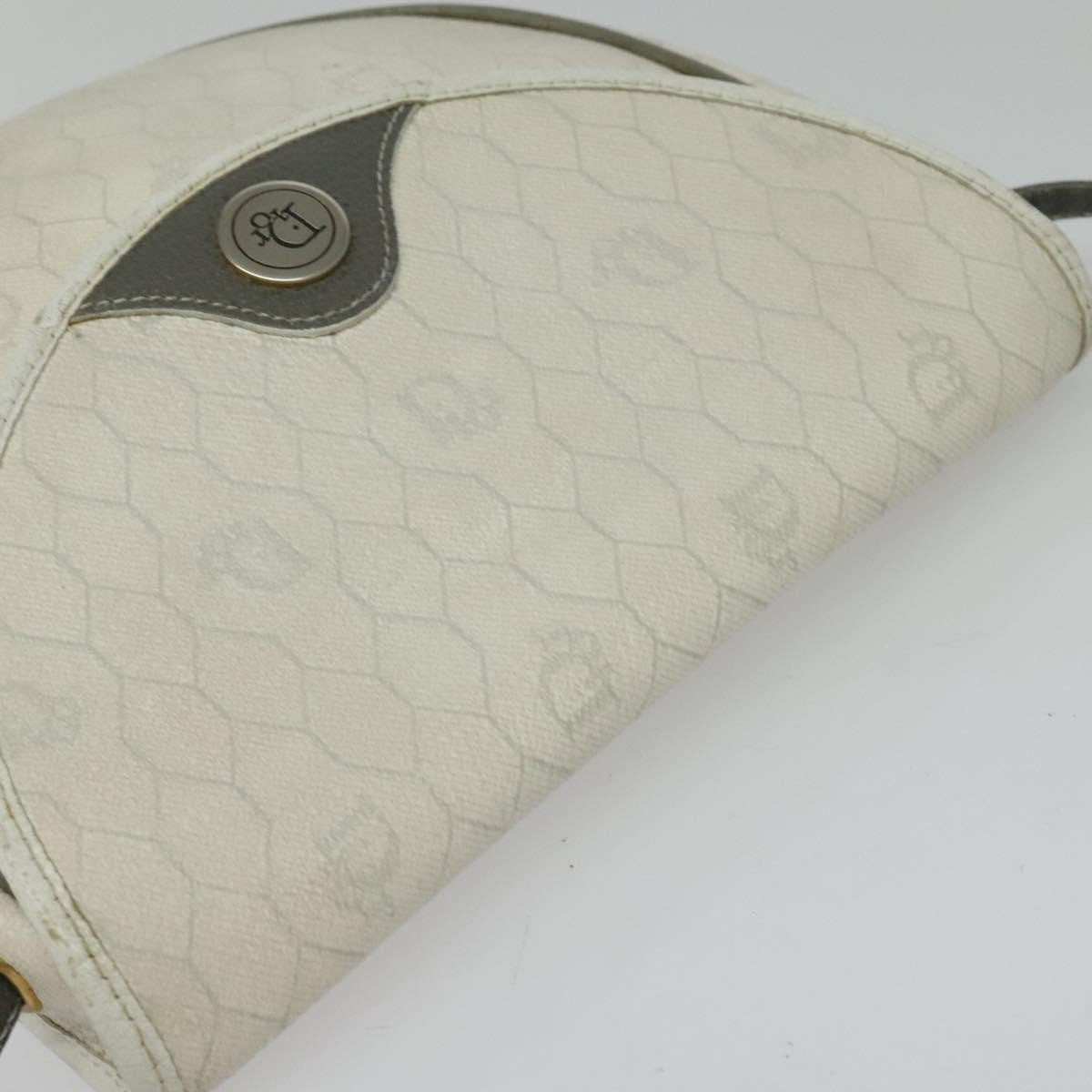 Christian Dior Vintage Honeycomb Shoulder Bag Canvas White Canvas Shoulder Bag Bag (Pre-Owned)