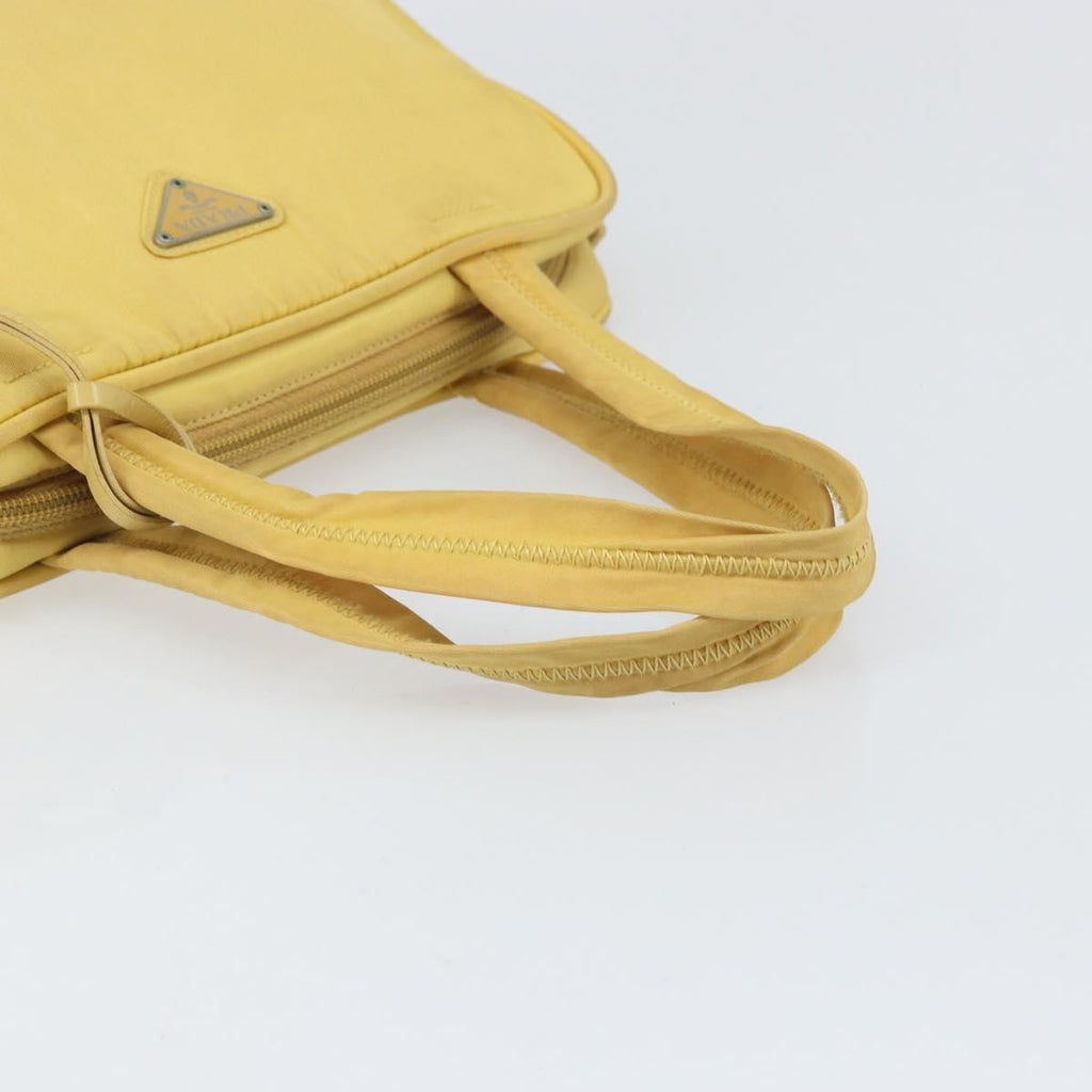 Prada Zip Around Tote Tessuto Yellow Nylon Handbag