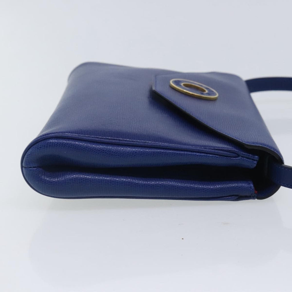 Celine Vintage Circle Logo Crossbody Bag Leather Blue Leather Shoulder Bag Bag