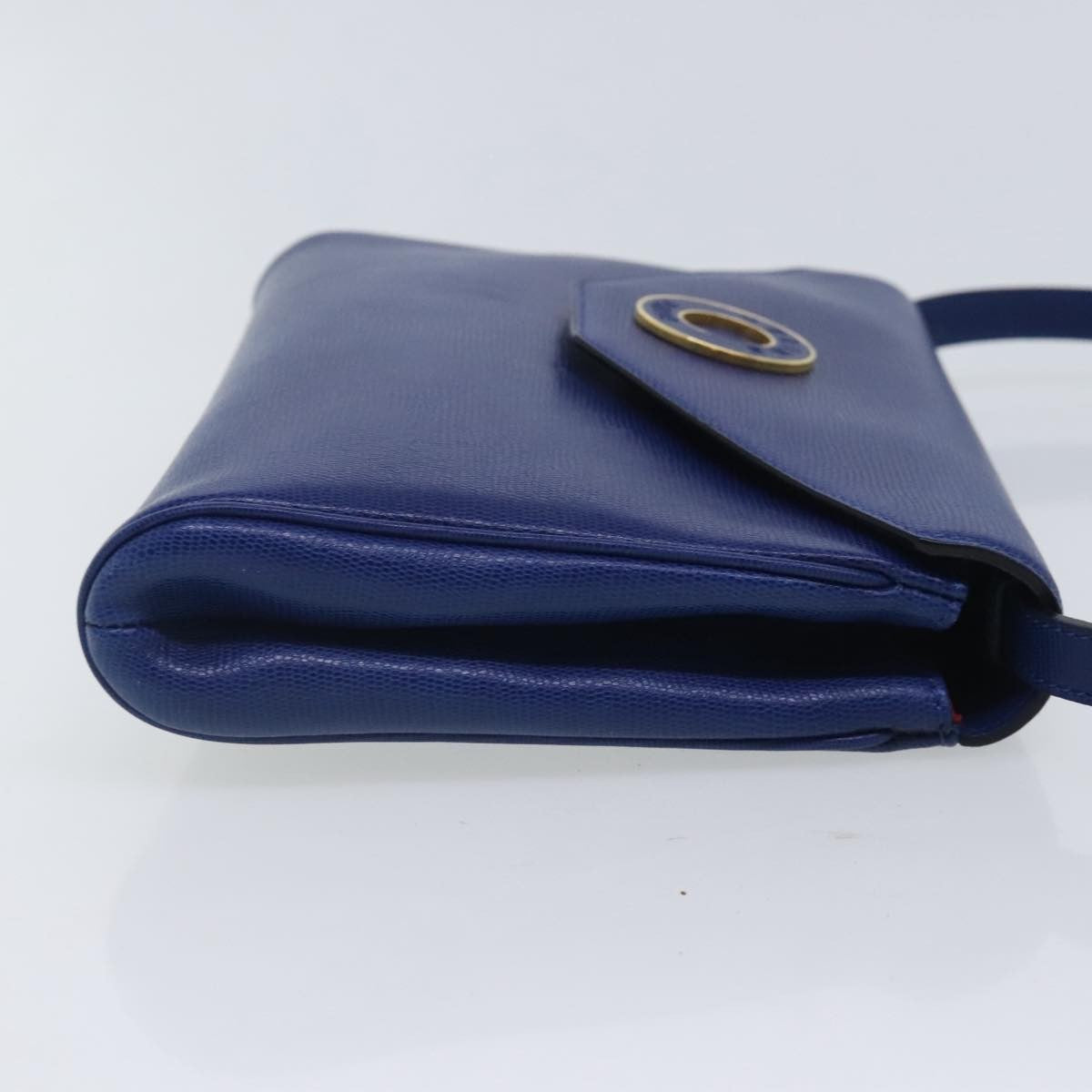 Celine Vintage Circle Logo Crossbody Bag Leather Blue Leather Shoulder Bag Bag
