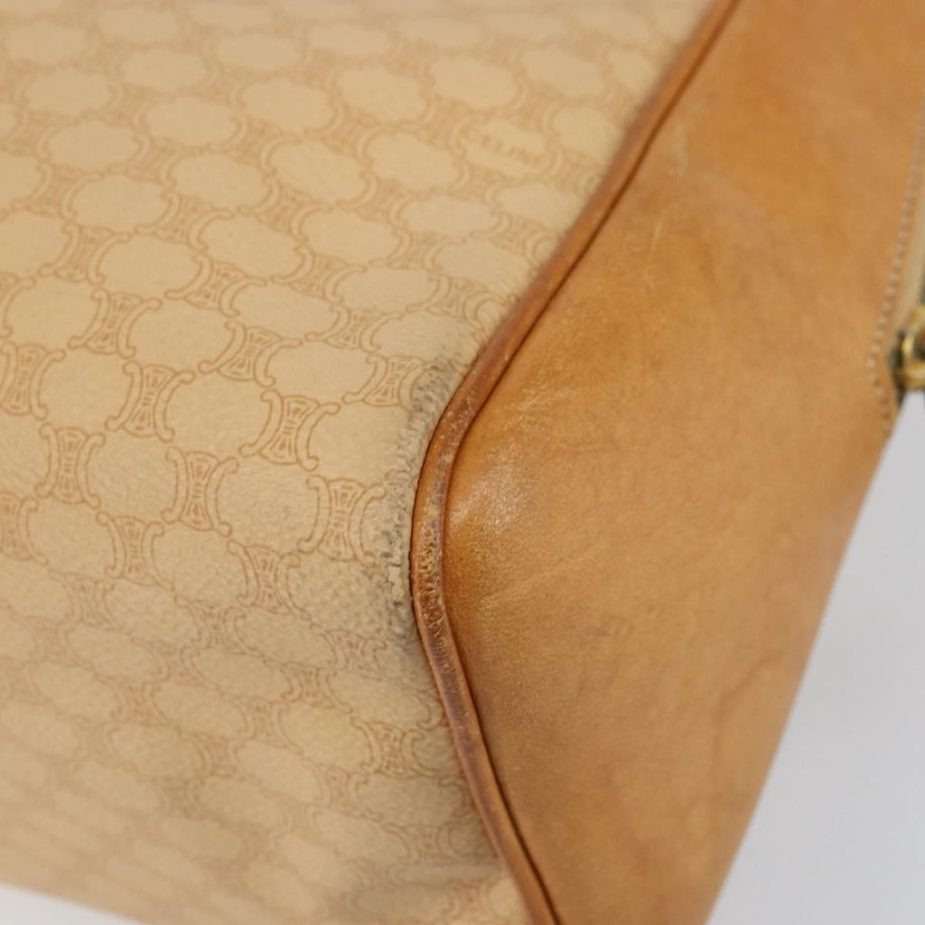 Celine Vintage Macadam Handbag Canvas And Leather Beige Canvas Handbag
