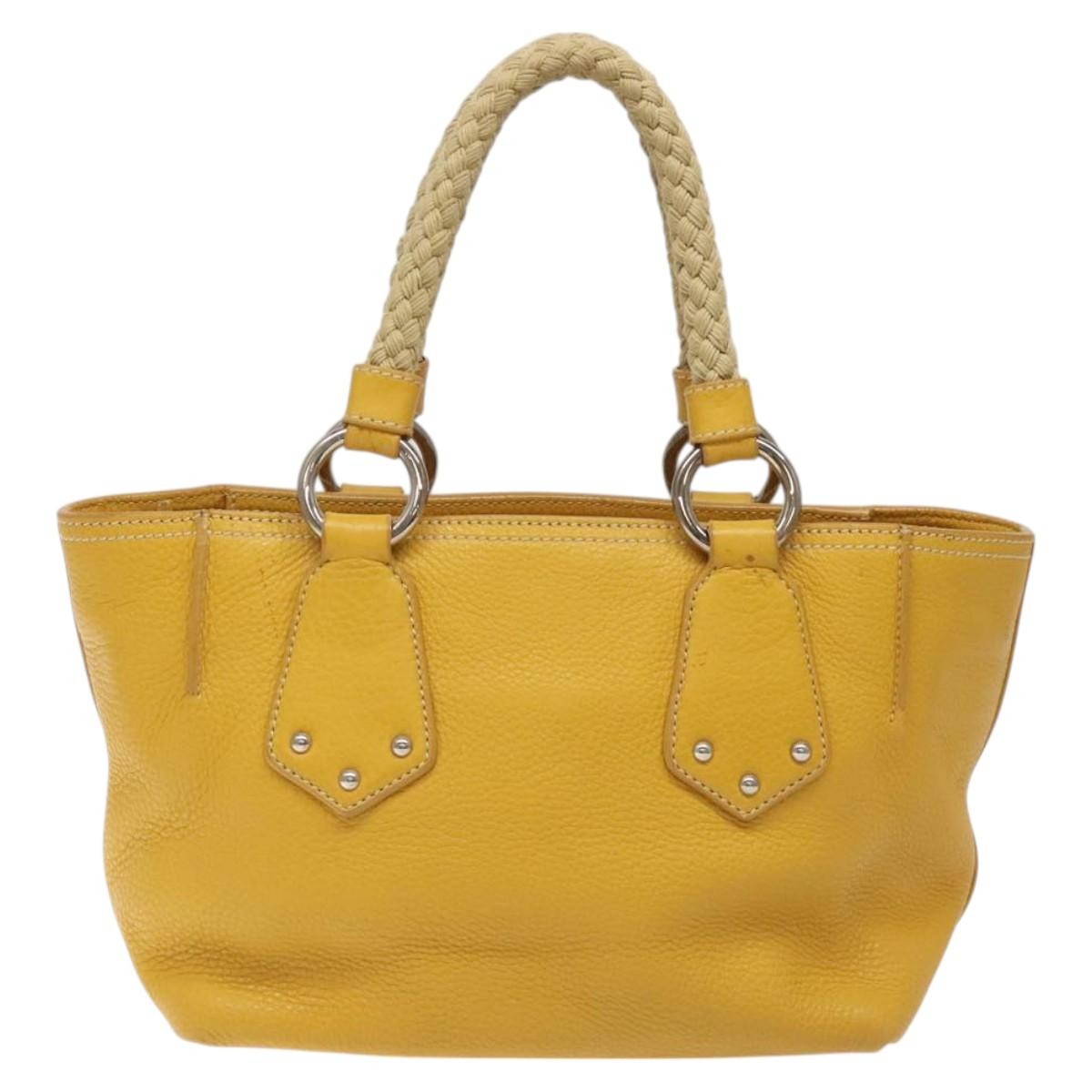 Prada Vintage Handbag Leather Yellow Leather Handbag