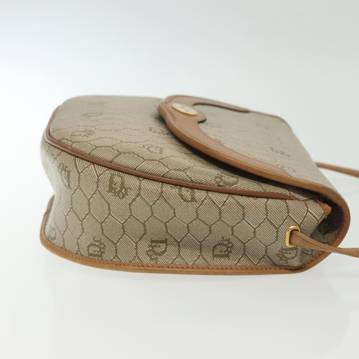 Christian Dior Vintage Honeycomb Shoulder Bag Canvas Beige Canvas Bag (Pre-Owned)