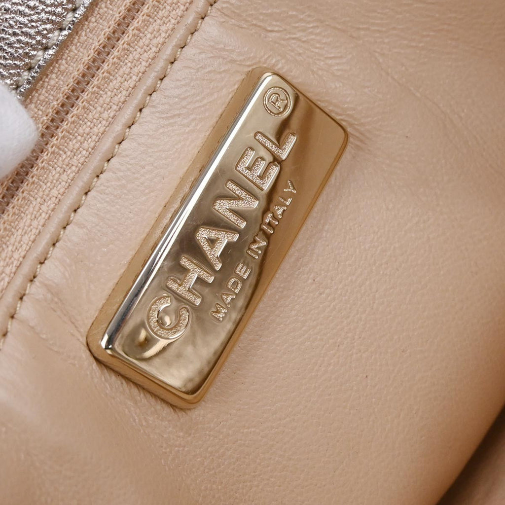 Chanel Luxe Ligne Zipped Tote Leather Gold Leather Tote Bag Bag