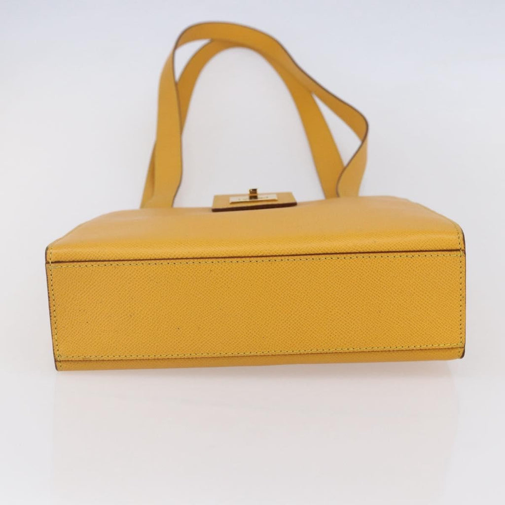 Celine Vintage Shoulder Bag Leather Yellow Leather Shoulder Bag Bag