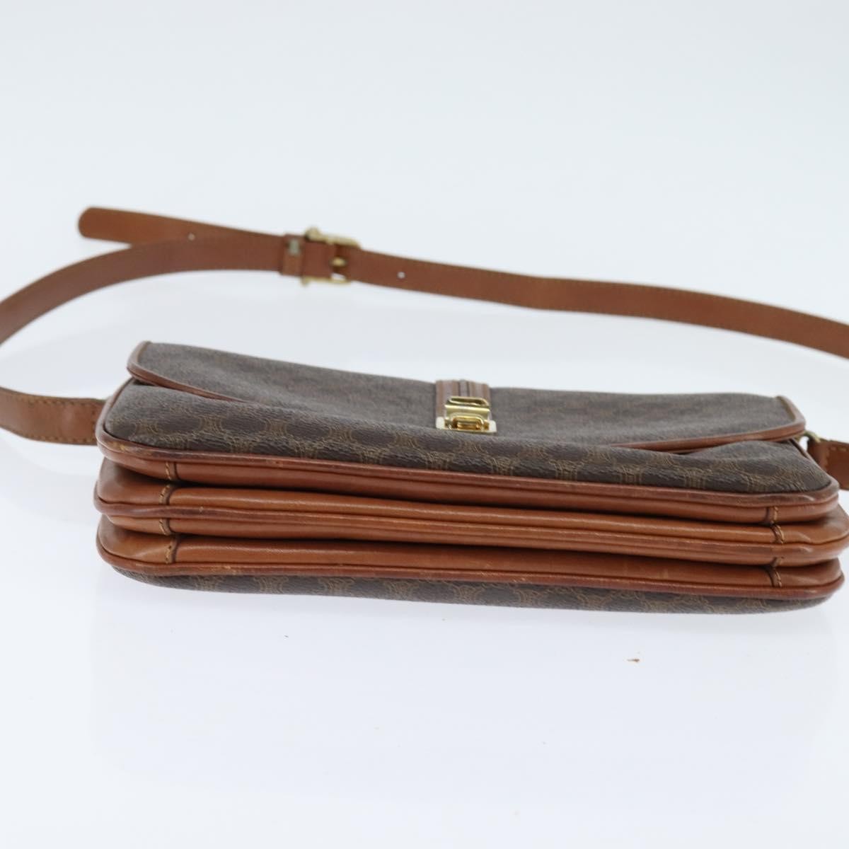 Celine Macadam Shoulder Bag Pvc Leather Brown Pvc Shoulder Bag Bag