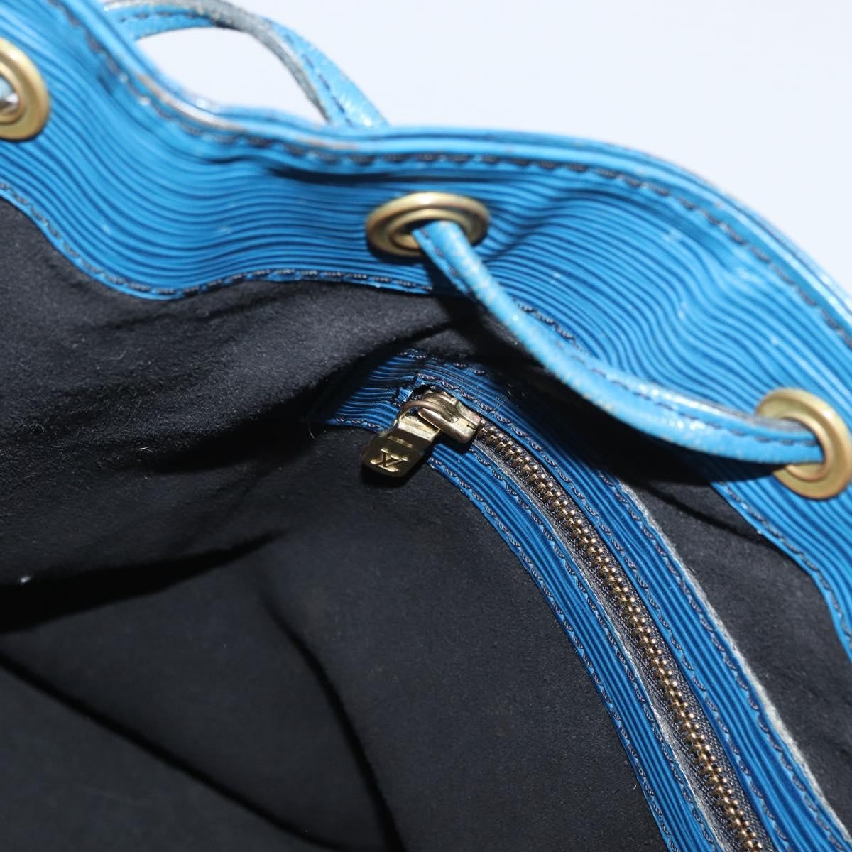 Louis Vuitton Petit Noe Nm Handbag Epi Leather Blue Leather Shoulder Bag