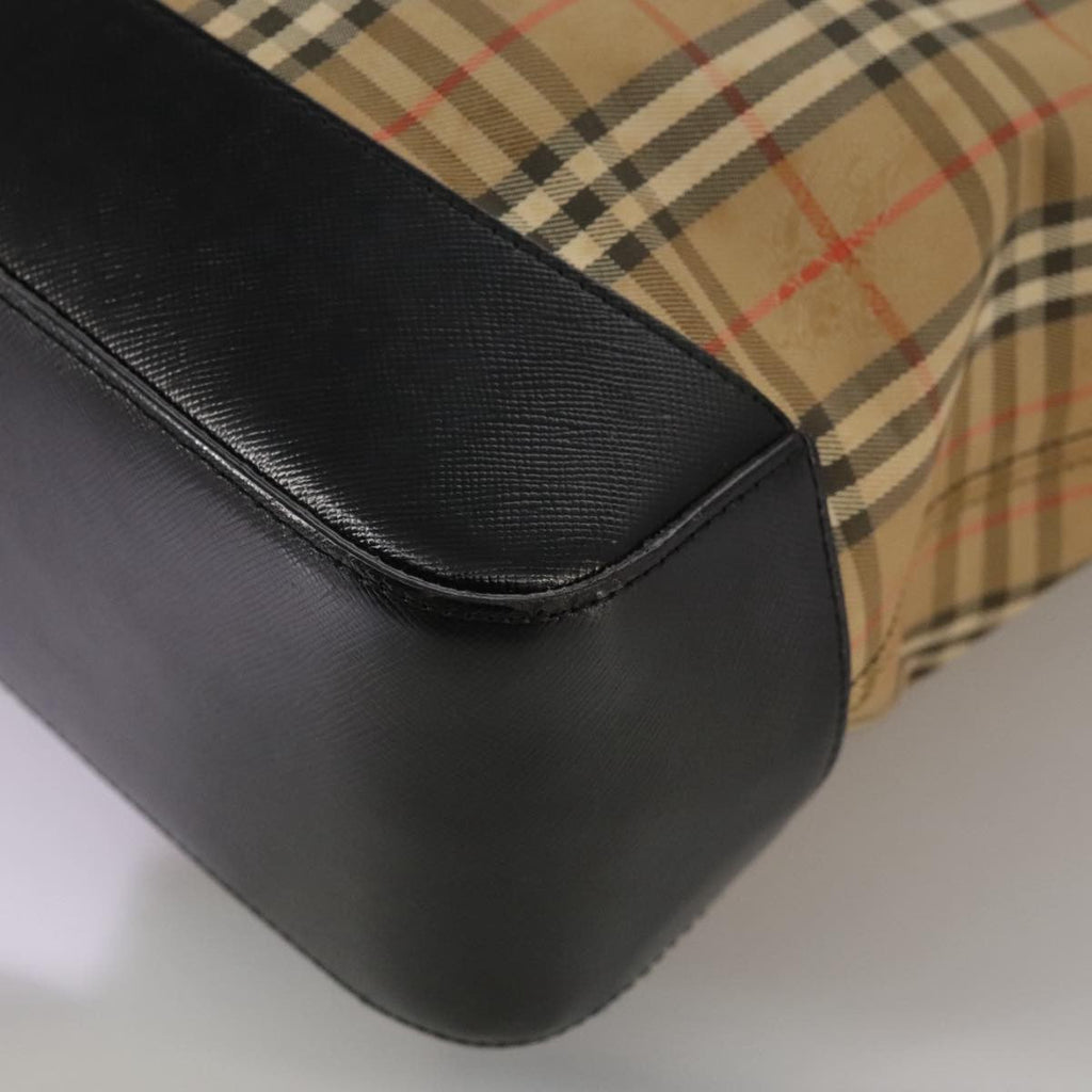 Burberry Nova Check Tote Canvas And Leather Beige Canvas Tote Bag