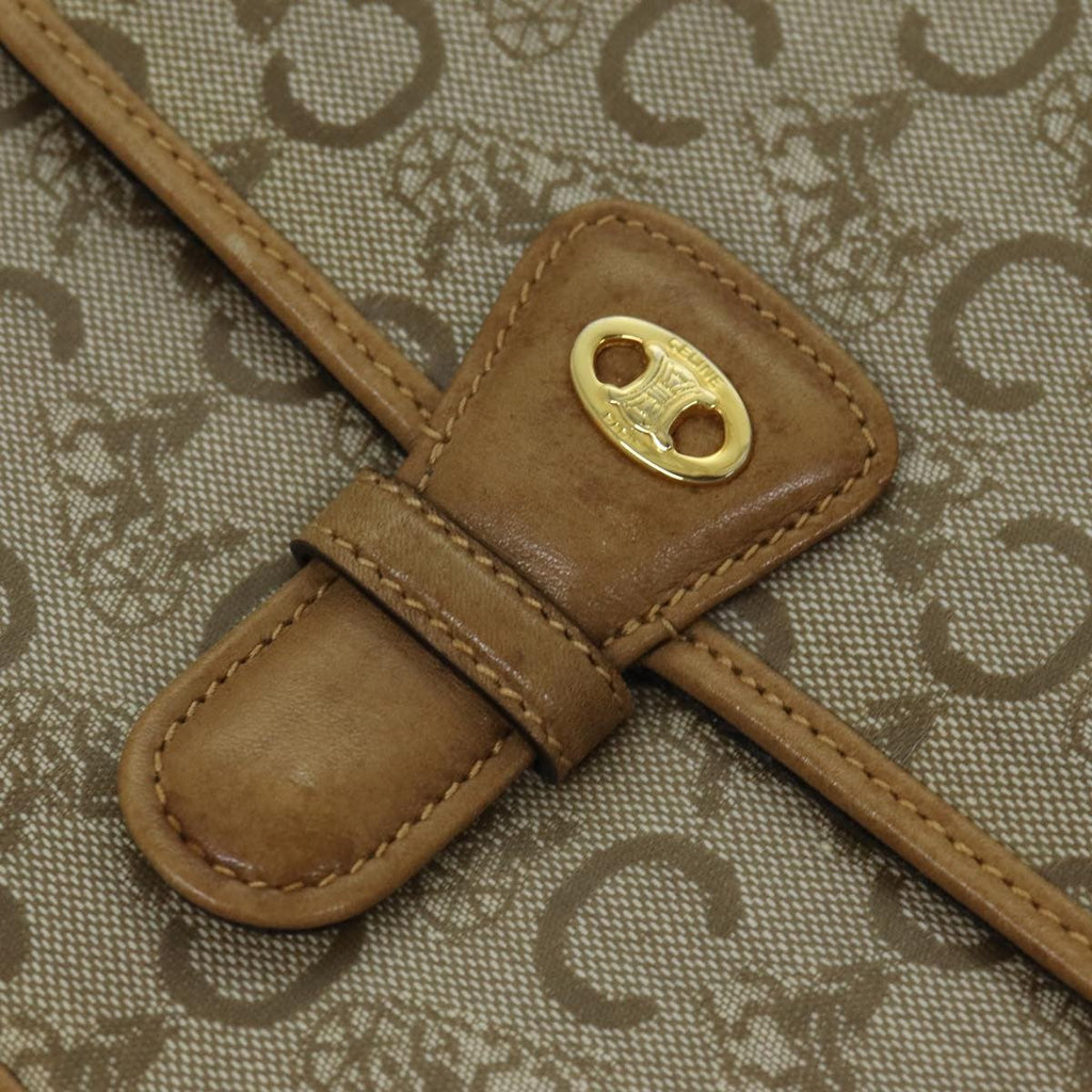 Celine C Macadam Shoulder Bag Canvas Beige Canvas Shoulder Bag Bag