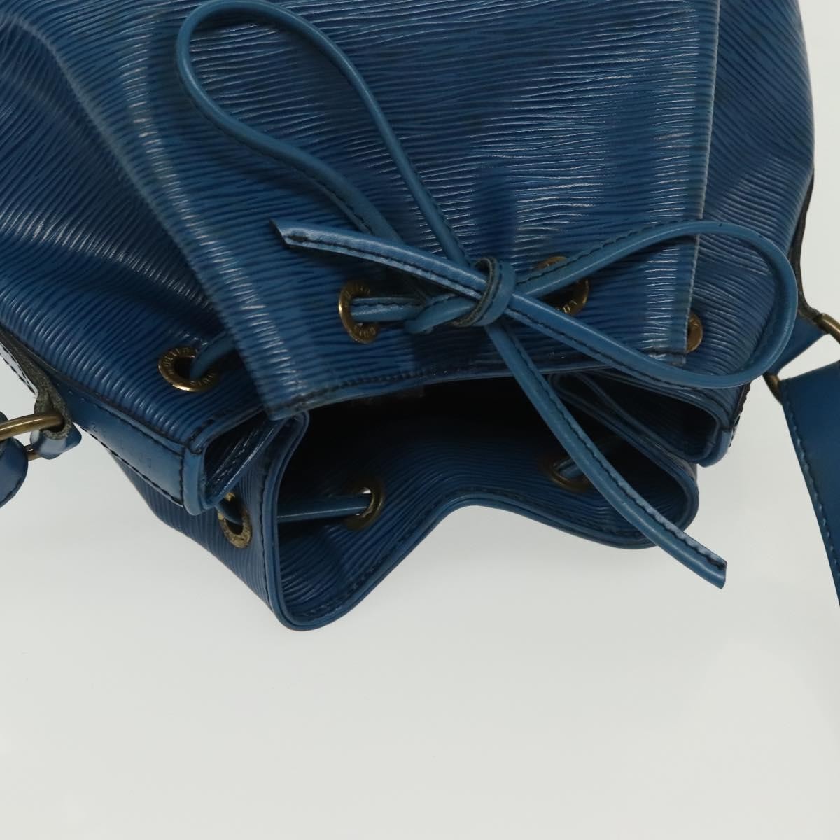 Louis Vuitton Petit Noe Handbag Epi Leather Blue Leather Bag