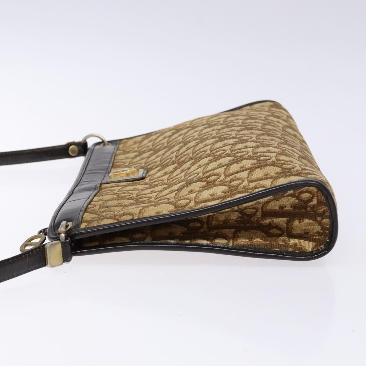 Christian Dior Vintage Trotter Shoulder Bag Canvas Brown Canvas Bag (Pre-Owned)