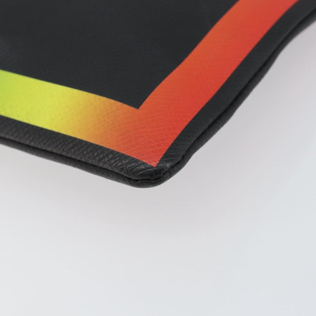 Louis Vuitton Pochette A4 Rainbow Taiga Leather Black Leather Clutche & Pouche Bag
